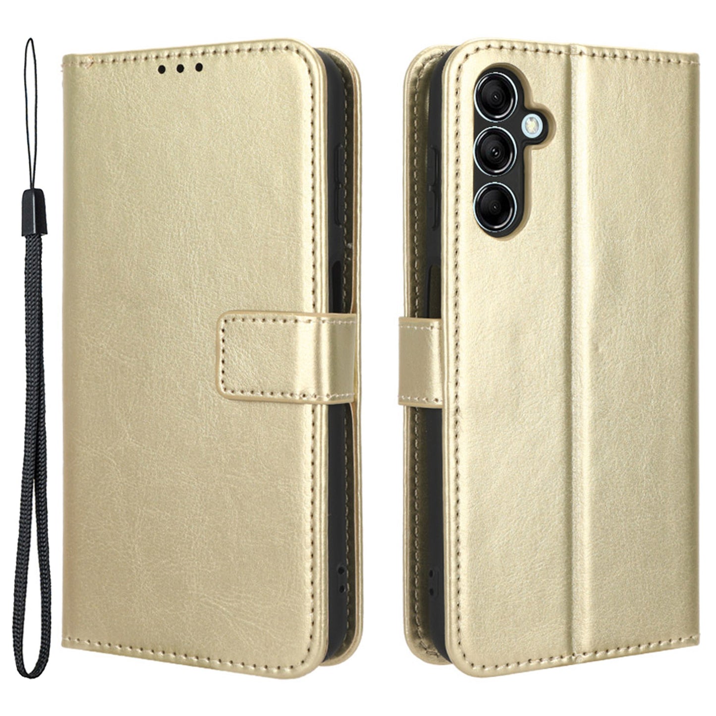 For Samsung Galaxy M14 5G Shockproof Leather Phone Case Wallet Crazy Horse Texture Phone Stand Cover