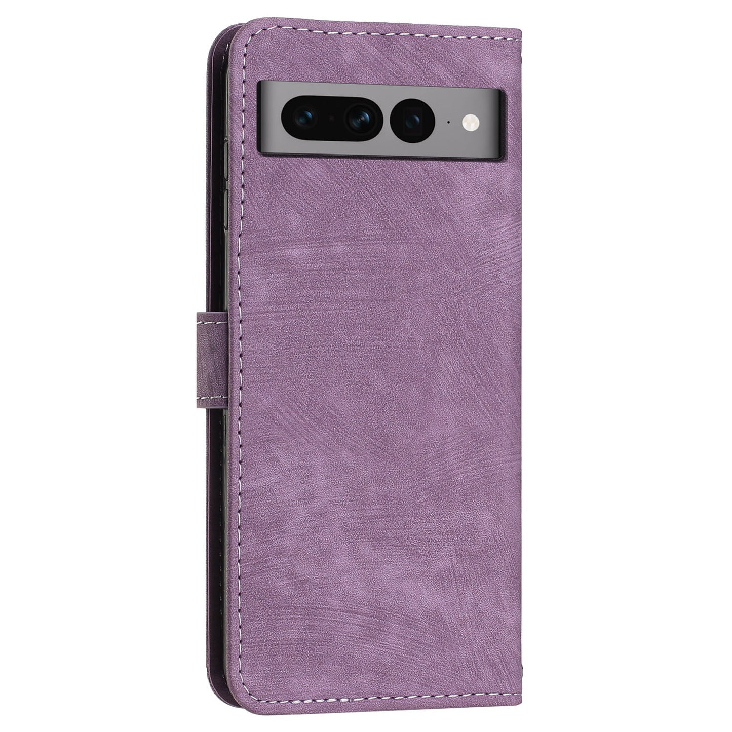For Google Pixel 7 Pro 5G PU Leather Drop-proof Case Lines Imprint Flip Stand Wallet Phone Cover with 2 Straps
