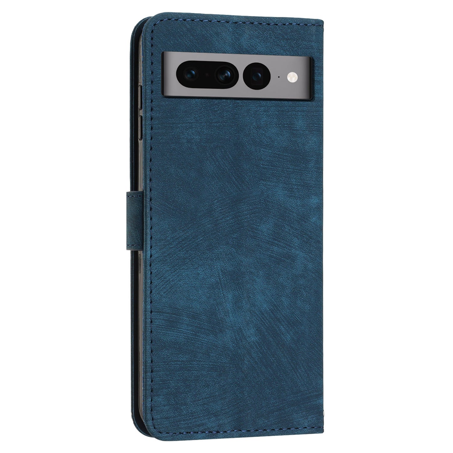 For Google Pixel 7 Pro 5G PU Leather Drop-proof Case Lines Imprint Flip Stand Wallet Phone Cover with 2 Straps