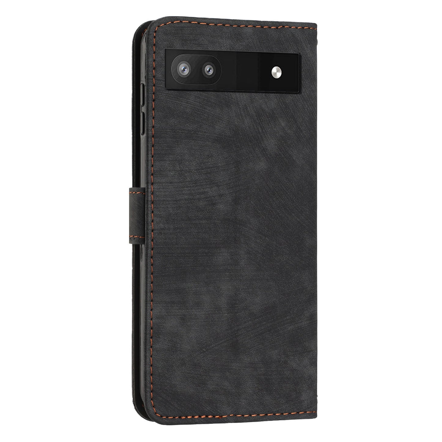 For Google Pixel 7a PU Leather Lines Imprinted Phone Case Wallet Stand Magnetic Flip Cover