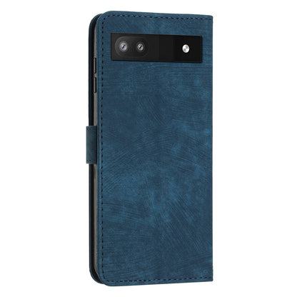 For Google Pixel 7a PU Leather Lines Imprinted Phone Case Wallet Stand Magnetic Flip Cover