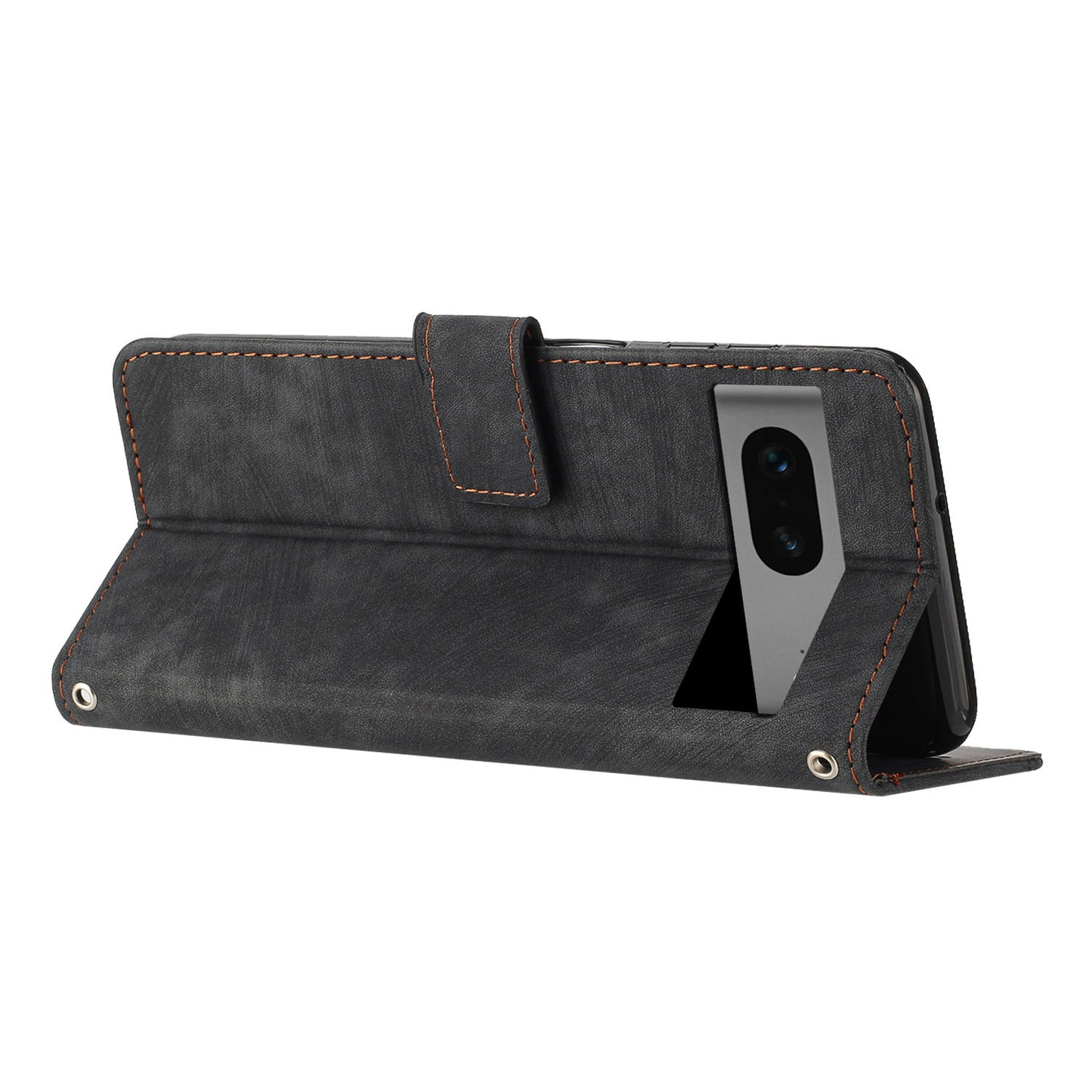 For Google Pixel 7 5G Lines Imprinted Shockproof Phone Case PU Leather Wallet Phone Cover with Stand