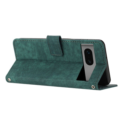For Google Pixel 7 5G Lines Imprinted Shockproof Phone Case PU Leather Wallet Phone Cover with Stand