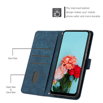 For Google Pixel 7 5G Lines Imprinted Shockproof Phone Case PU Leather Wallet Phone Cover with Stand