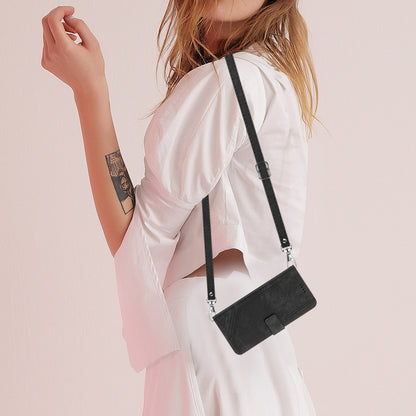 For Sony Xperia 1 IV 5G PU Leather Wallet Case Lines Imprinted Stand Shockproof Cover with 2 Straps