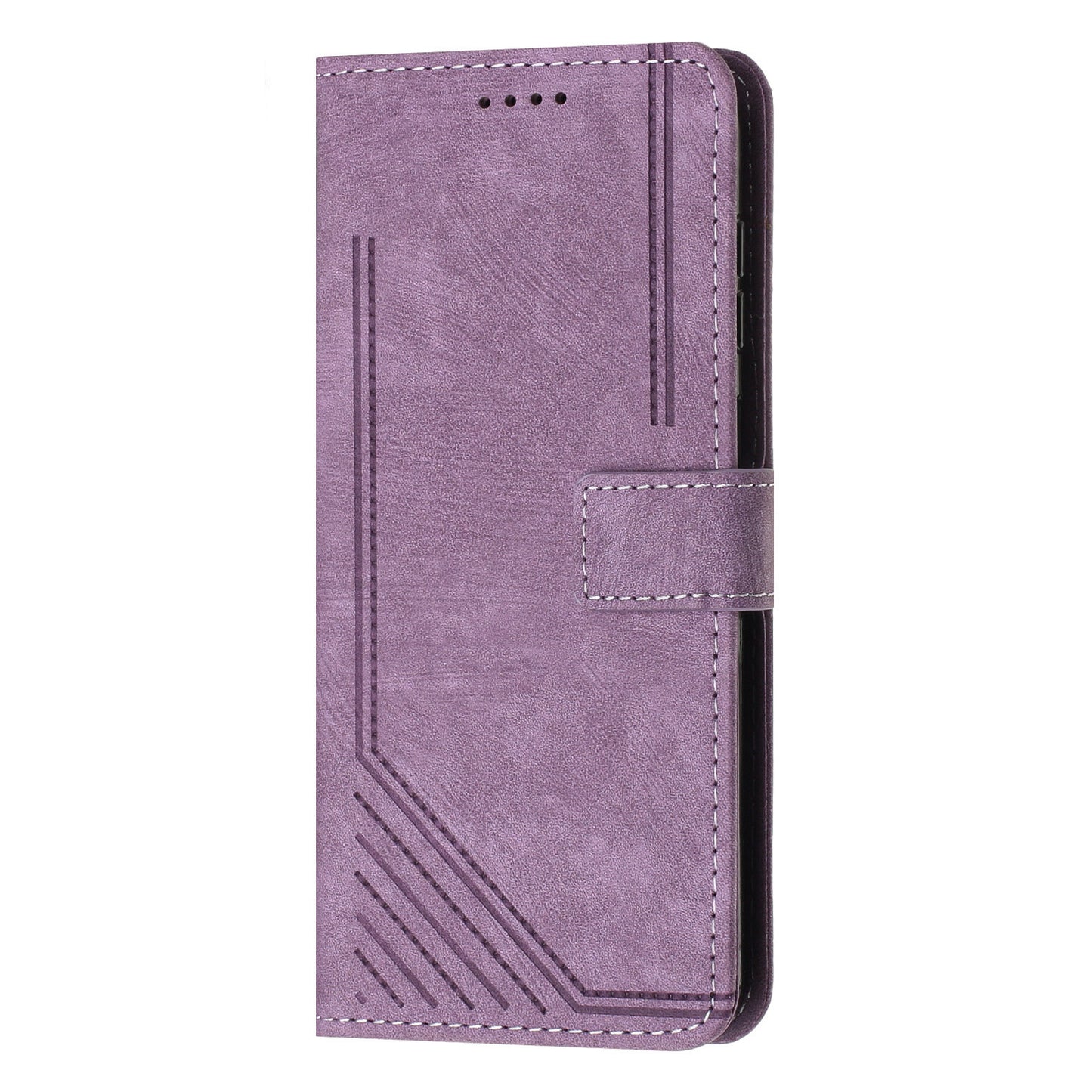 For Sony Xperia 5 IV 5G Lines Imprinted Anti-drop Phone Case Flip Stand Skin-touch Leather Wallet Shell
