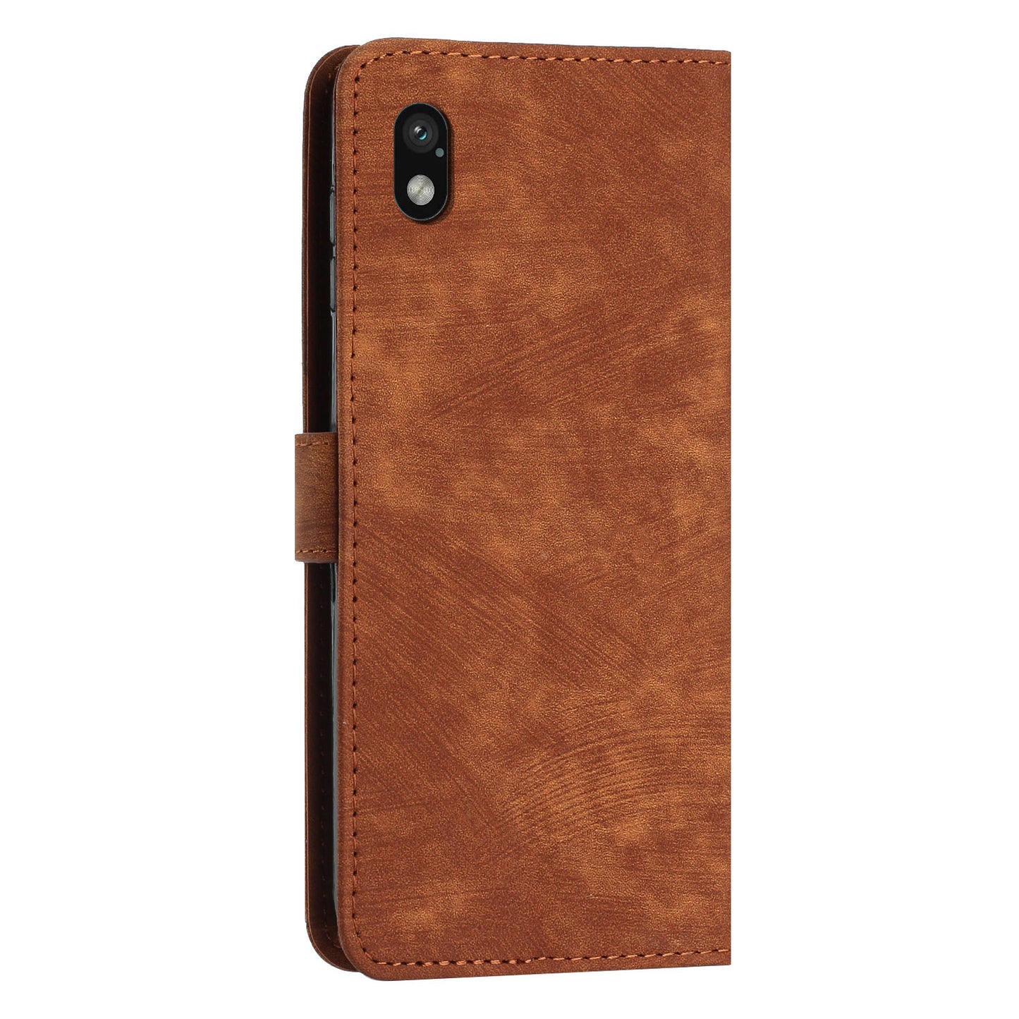For Sony Xperia Ace III Skin-touch Leather Wallet Drop-proof Shell Lines Imprint Stand Phone Case
