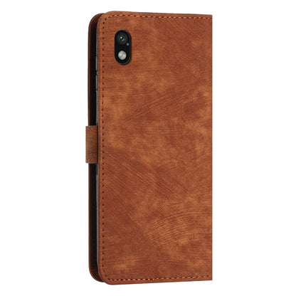 For Sony Xperia Ace III Skin-touch Leather Wallet Drop-proof Shell Lines Imprint Stand Phone Case