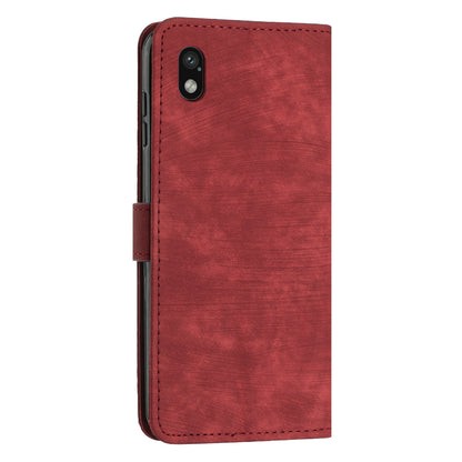 For Sony Xperia Ace III Skin-touch Leather Wallet Drop-proof Shell Lines Imprint Stand Phone Case