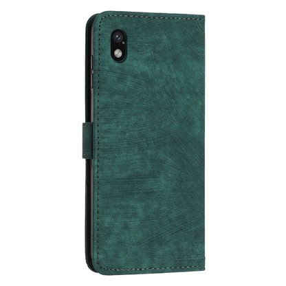 For Sony Xperia Ace III Skin-touch Leather Wallet Drop-proof Shell Lines Imprint Stand Phone Case