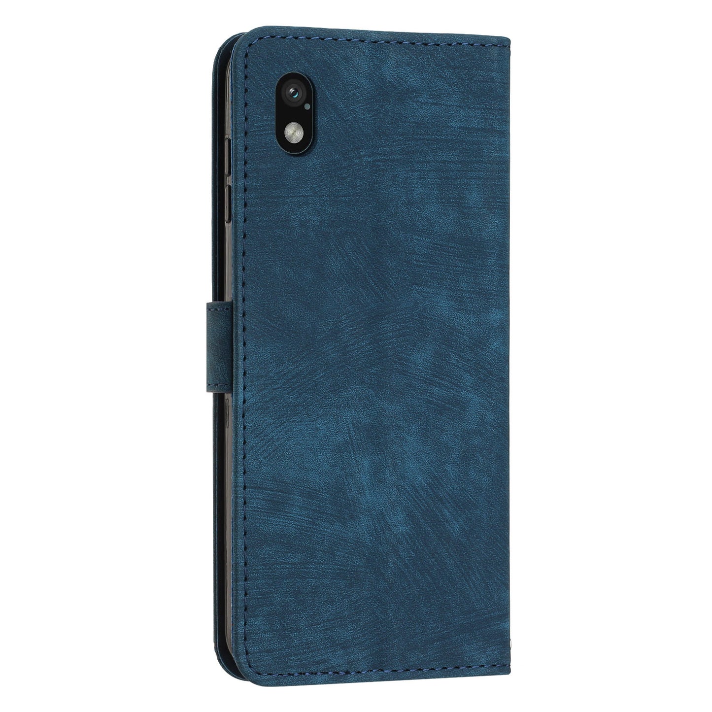 For Sony Xperia Ace III Skin-touch Leather Wallet Drop-proof Shell Lines Imprint Stand Phone Case