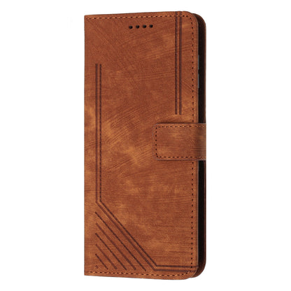 For Xiaomi 13 Lite / Civi 2 5G Skin-touch Leather Wallet Cover Lines Imprinted Flip Stand Phone Case