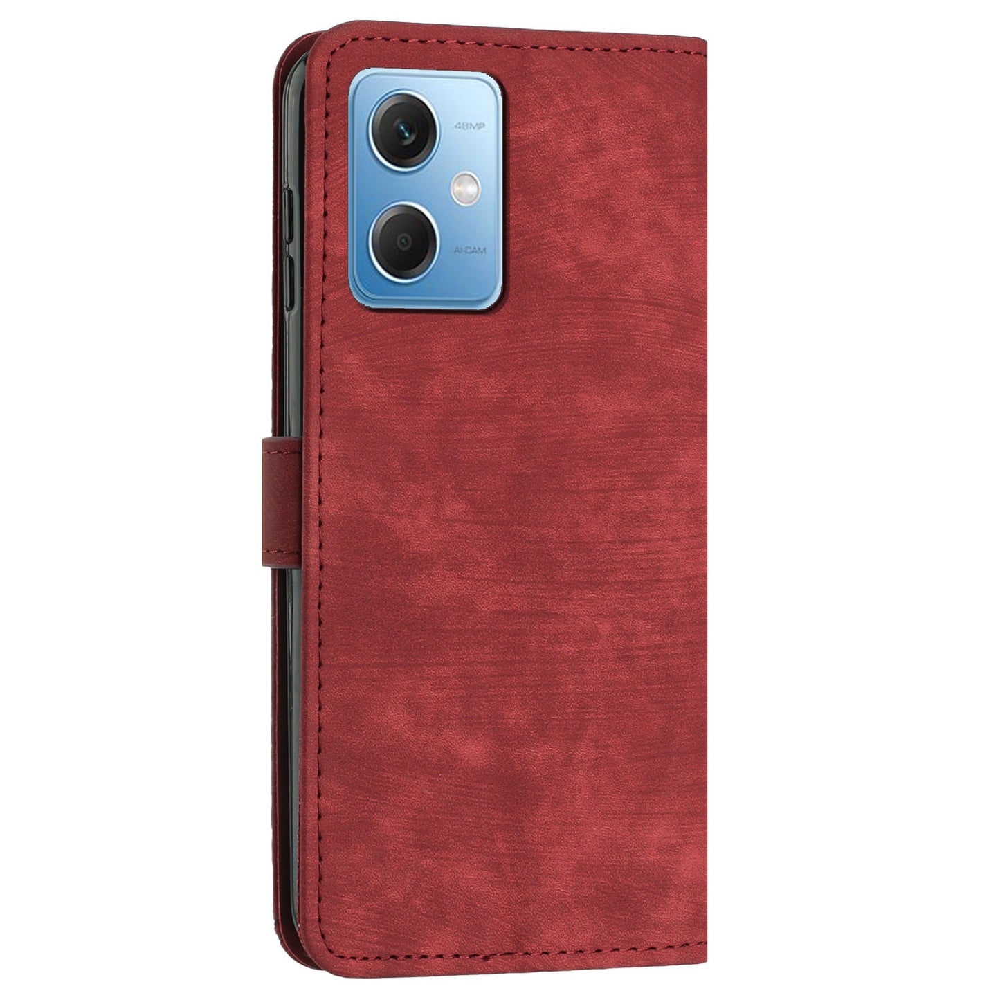 Leather Phone Case for Xiaomi Redmi Note 12 5G (China) / (India) / (Global) / Poco X5 5G , Stand Lines Imprinted Wallet Flip Cover