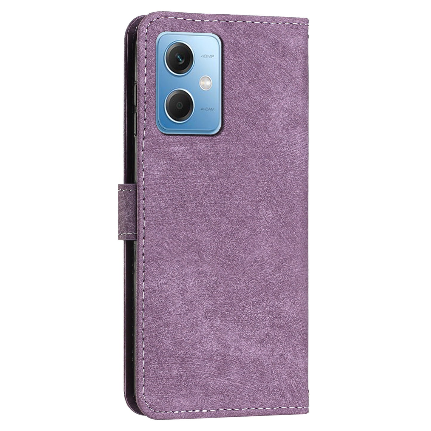 Leather Phone Case for Xiaomi Redmi Note 12 5G (China) / (India) / (Global) / Poco X5 5G , Stand Lines Imprinted Wallet Flip Cover