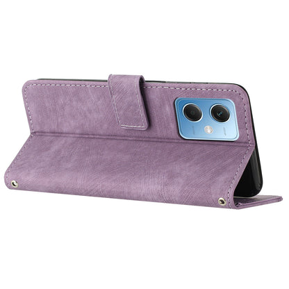 Leather Phone Case for Xiaomi Redmi Note 12 5G (China) / (India) / (Global) / Poco X5 5G , Stand Lines Imprinted Wallet Flip Cover