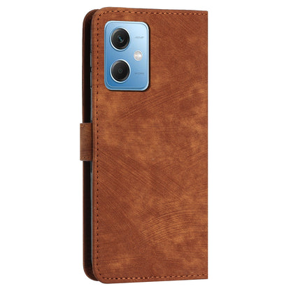 Leather Phone Case for Xiaomi Redmi Note 12 5G (China) / (India) / (Global) / Poco X5 5G , Stand Lines Imprinted Wallet Flip Cover