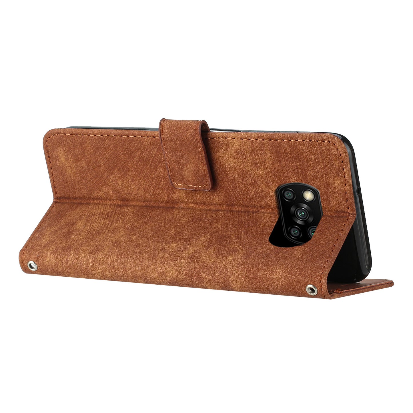 For Xiaomi Poco X3 NFC / X3 / X3 Pro Skin-touch Lines Imprinted Phone Case Flip Stand Leather Wallet Cover