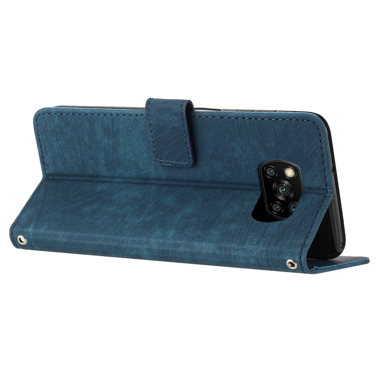 Wallet Phone Case for Xiaomi Poco X3 / X3 NFC / X3 Pro , PU Leather Lines Imprinted Flip Stand Phone Cover