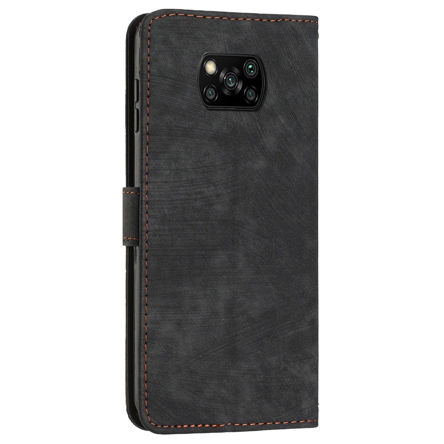 Wallet Phone Case for Xiaomi Poco X3 / X3 NFC / X3 Pro , PU Leather Lines Imprinted Flip Stand Phone Cover