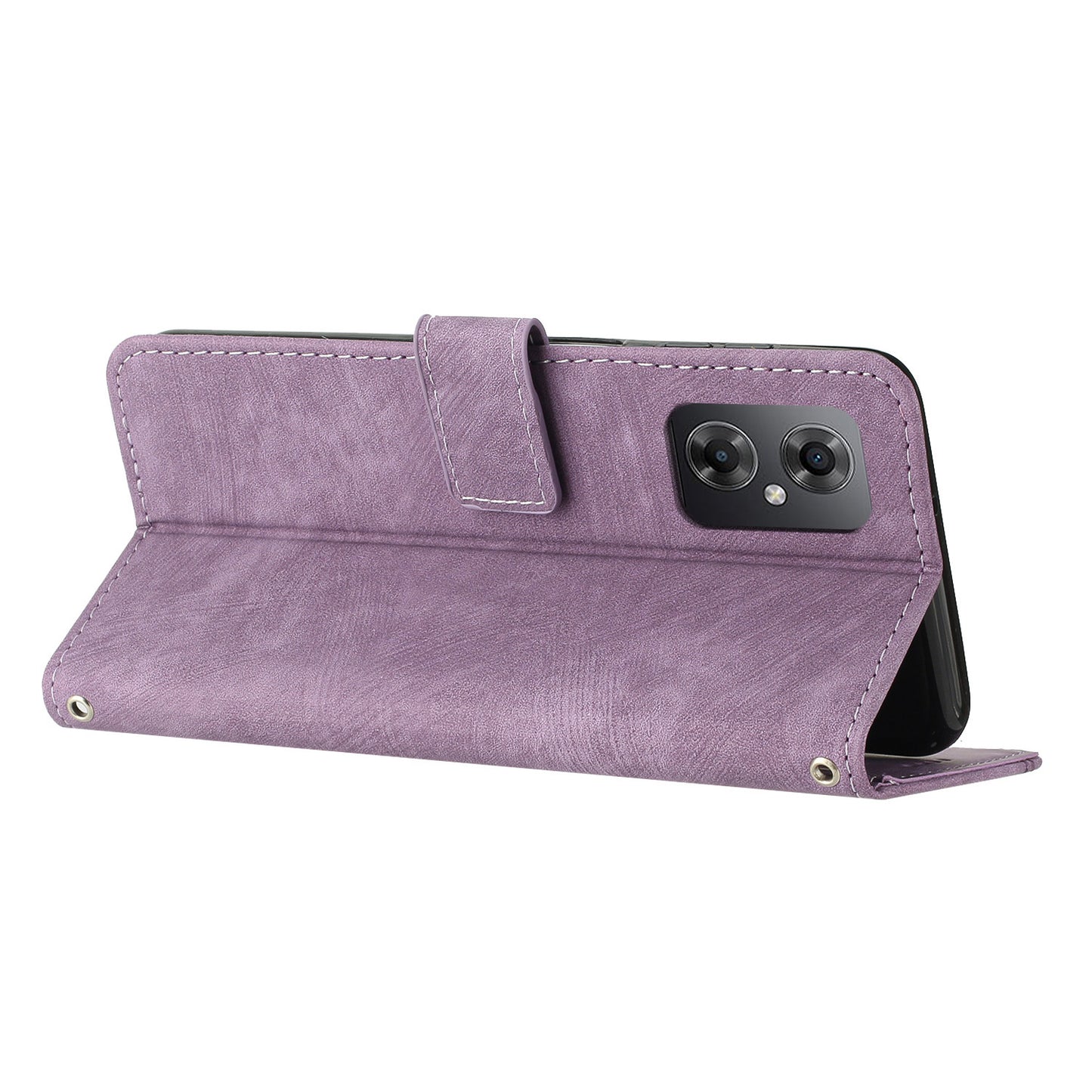 For Xiaomi Poco M4 5G / M5 4G Leather Wallet Anti-drop Cover Skin-touch Lines Imprinted Flip Stand Phone Case