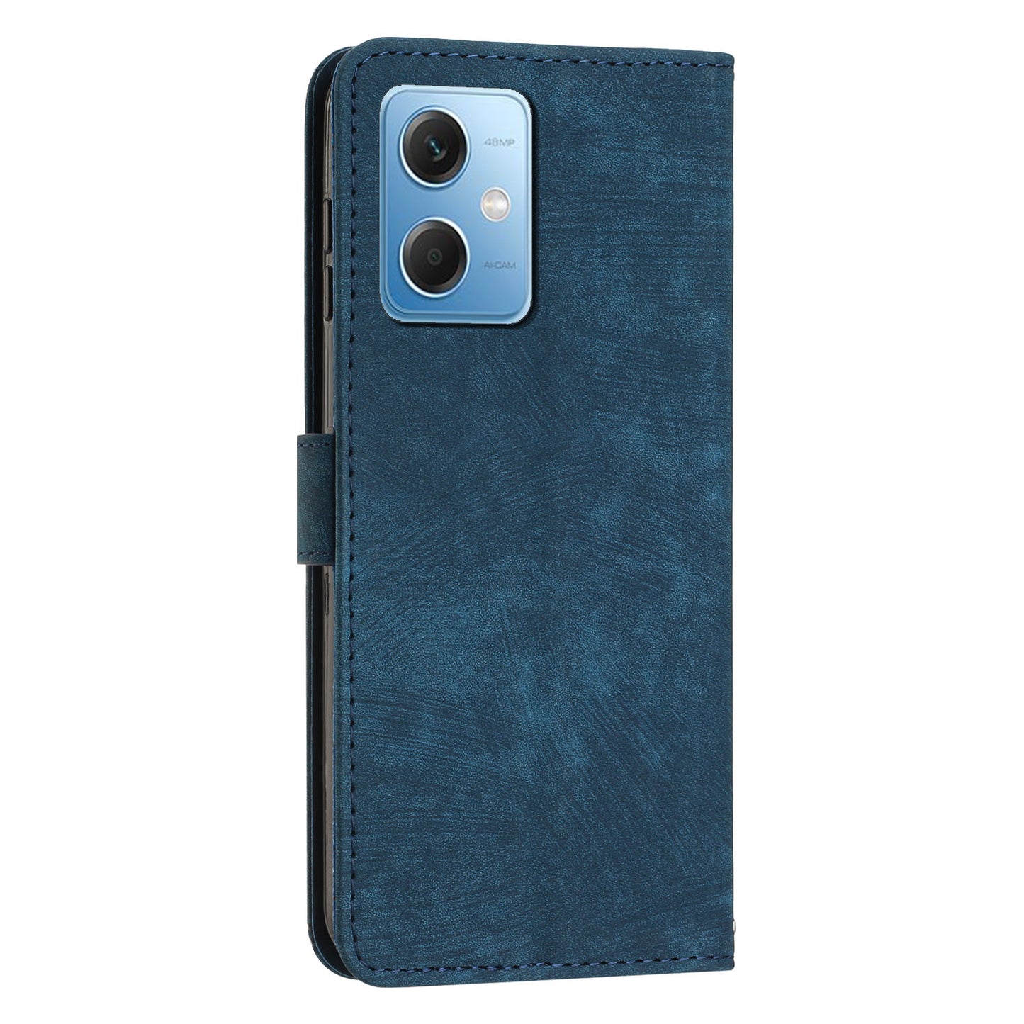 For Xiaomi Poco X5 5G / Redmi Note 12 5G (China) / (Global) / (India) Lines Imprinted Leather Wallet Cover Skin-touch Phone Case with Stand