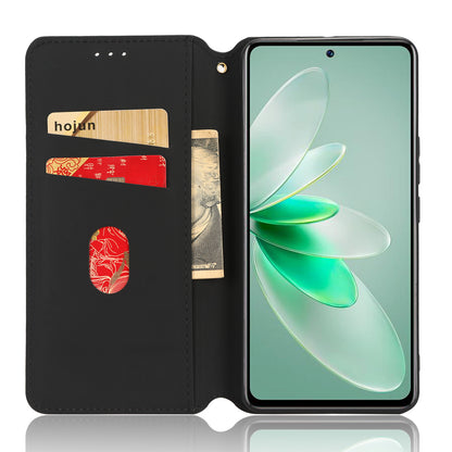 For vivo S16e 5G / V27e 4G PU Leather Phone Case Rhombus Pattern Imprinted Stand Wallet Flip Cover
