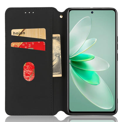 For vivo S16e 5G / V27e 4G PU Leather Phone Case Rhombus Pattern Imprinted Stand Wallet Flip Cover