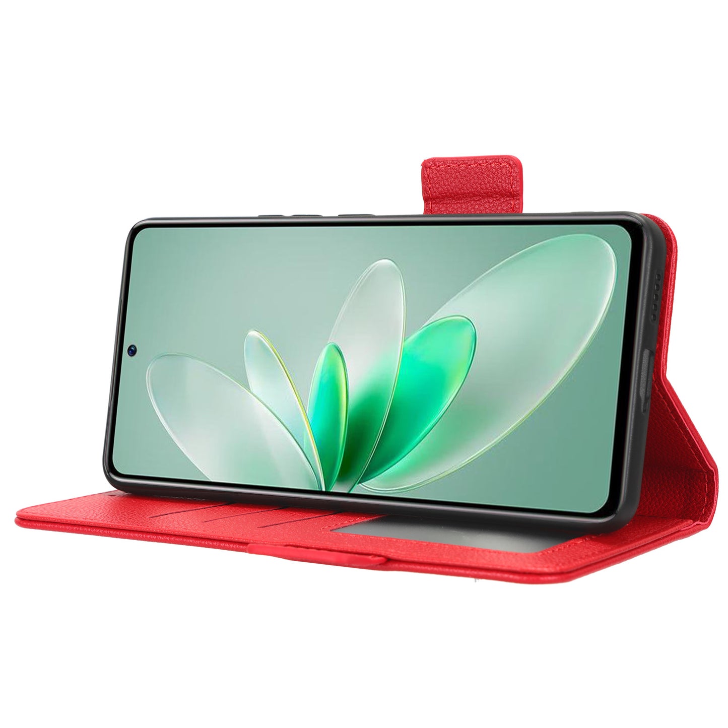 For vivo S16e 5G / V27e 4G Wallet Flip Case PU Leather Litchi Texture Stand Phone Cover with Strap