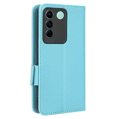 For vivo S16e 5G / V27e 4G Wallet Flip Case PU Leather Litchi Texture Stand Phone Cover with Strap