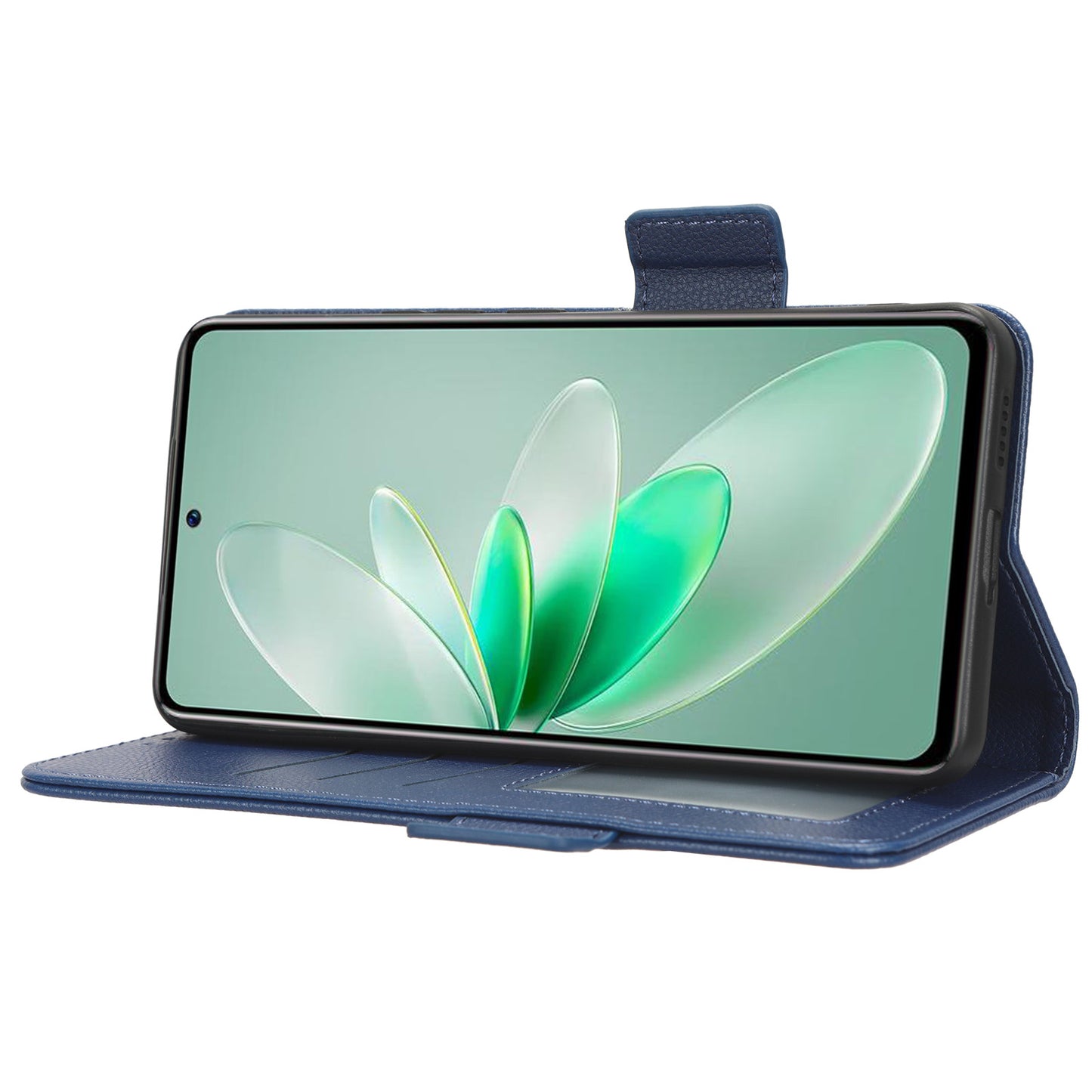 For vivo S16e 5G / V27e 4G Wallet Flip Case PU Leather Litchi Texture Stand Phone Cover with Strap