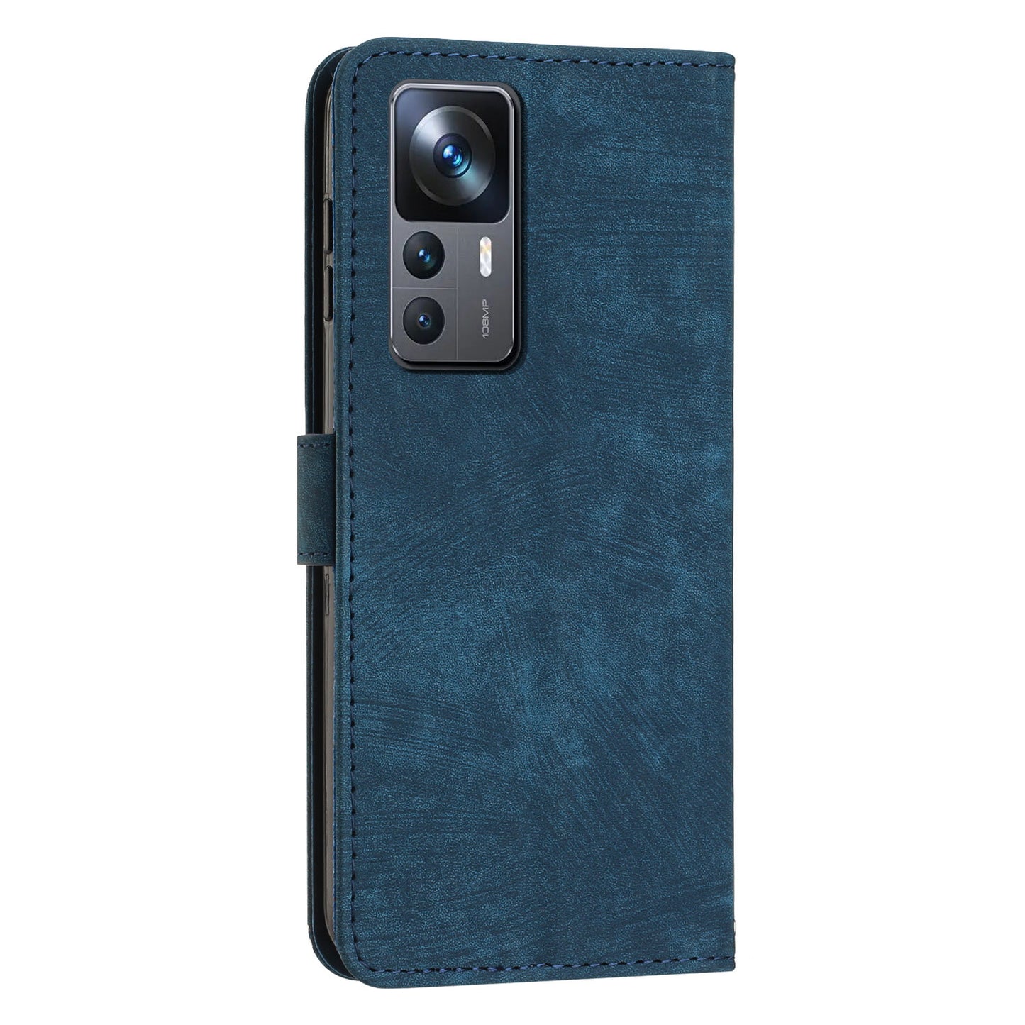 For Xiaomi 12T 5G / 12T Pro 5G / Redmi K50 Ultra 5G Lines Imprint Anti-drop Phone Case Skin-touch Leather Wallet Cover with Stand