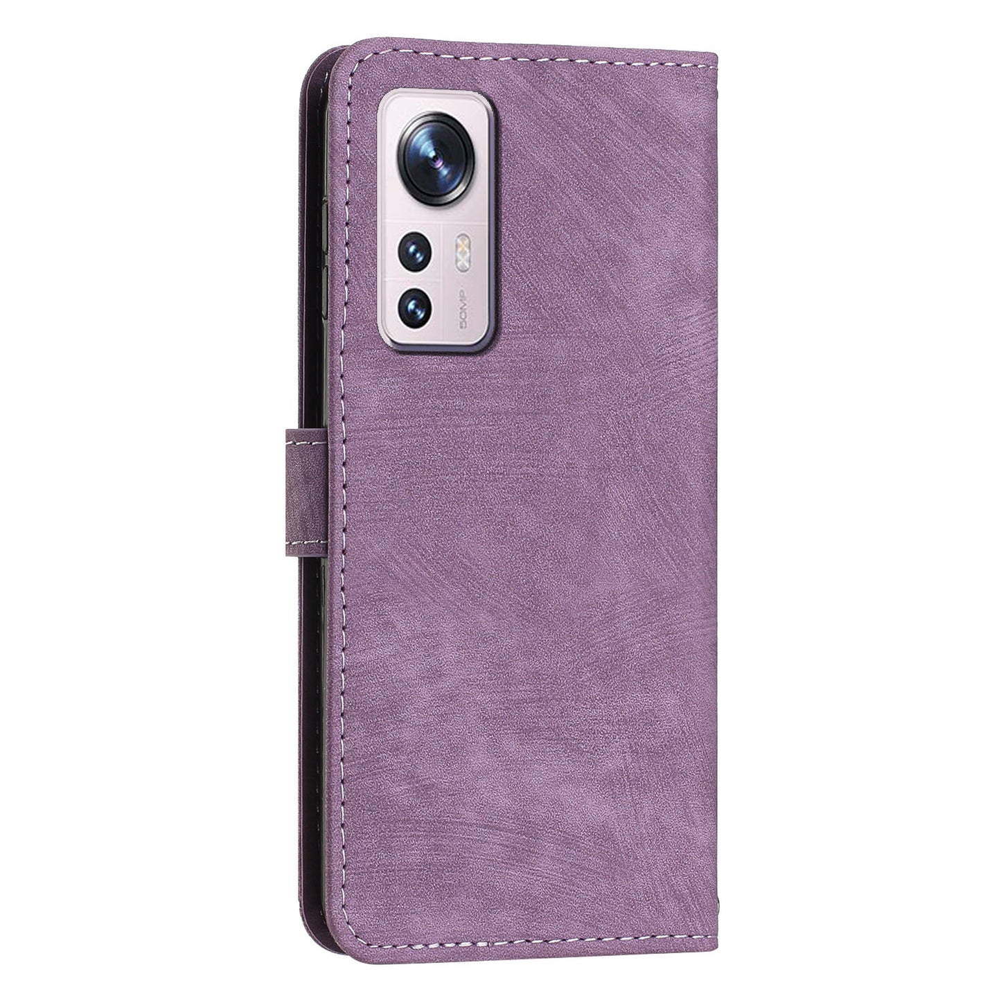 or Xiaomi 12 Lite 5G Skin-touch Lines Imprint Phone Case Leather Wallet Flip Stand Mobile Cover