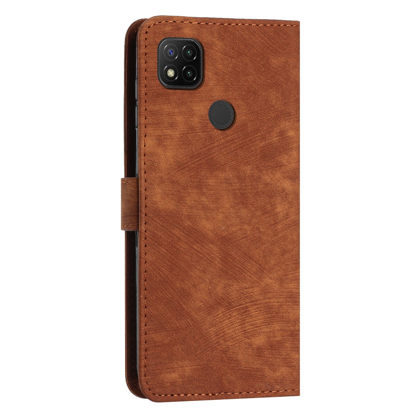 For Xiaomi Poco C31 / Redmi 10A / 9C / 9C NFC Lines Imprint Phone Case Leather Wallet Stand Drop-proof Cover