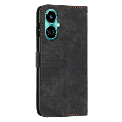 For Tecno Camon 19 4G / 19 Pro 4G / 19 Pro 5G Leather Phone Cover Stand Skin-touch Lines Imprinted Wallet Case