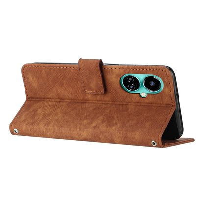 For Tecno Camon 19 4G / 19 Pro 4G / 19 Pro 5G Leather Phone Cover Stand Skin-touch Lines Imprinted Wallet Case
