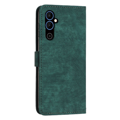 For Tecno Pova 4 4G Wallet Stand PU Leather Case Skin-touch Lines Imprinted Phone Cover