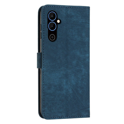 For Tecno Pova 4 4G PU Leather Flip Cell Phone Case Lines Imprinted Stand Wallet Skin-touch Protective Cover