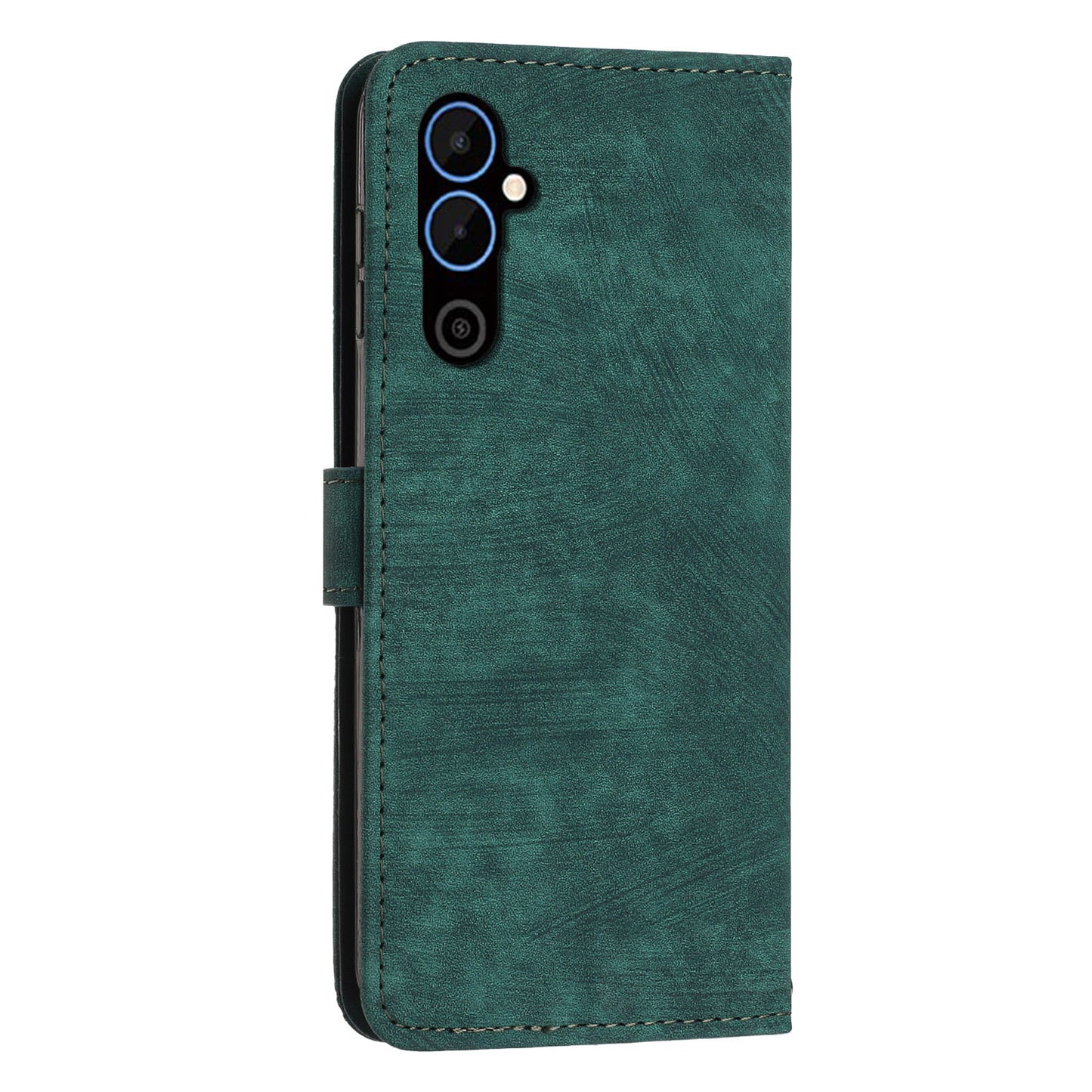 For Tecno Pova 4 4G PU Leather Flip Cell Phone Case Lines Imprinted Stand Wallet Skin-touch Protective Cover