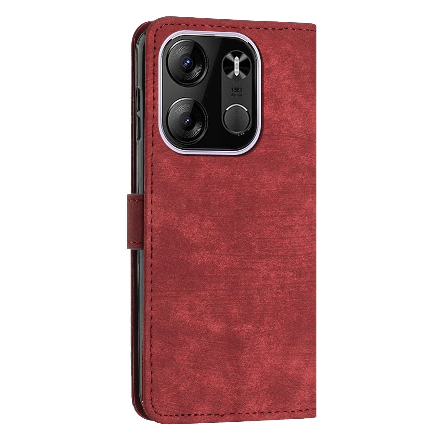 For Tecno Spark Go 2023 4G / Pop 7 Pro 4G / Smart 7 4G X6515 Skin-touch Phone Leather Case Wallet Lines Imprinted Stand Cover