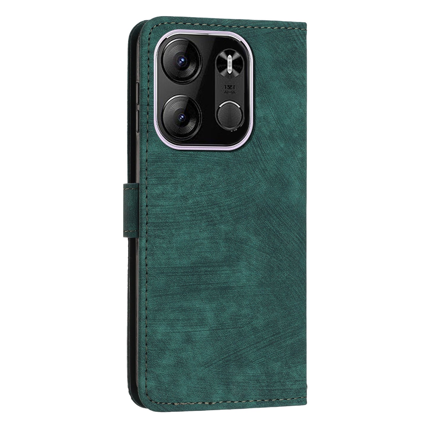 For Tecno Spark Go 2023 4G / Pop 7 Pro 4G / Smart 7 4G X6515 Skin-touch Phone Leather Case Wallet Lines Imprinted Stand Cover