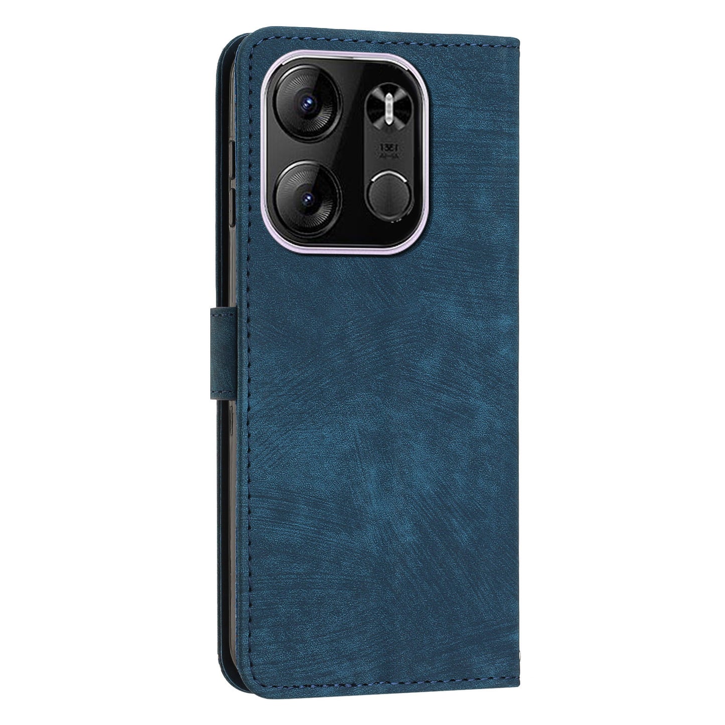 For Tecno Spark Go 2023 4G / Pop 7 Pro 4G / Smart 7 4G X6515 Skin-touch Phone Leather Case Wallet Lines Imprinted Stand Cover