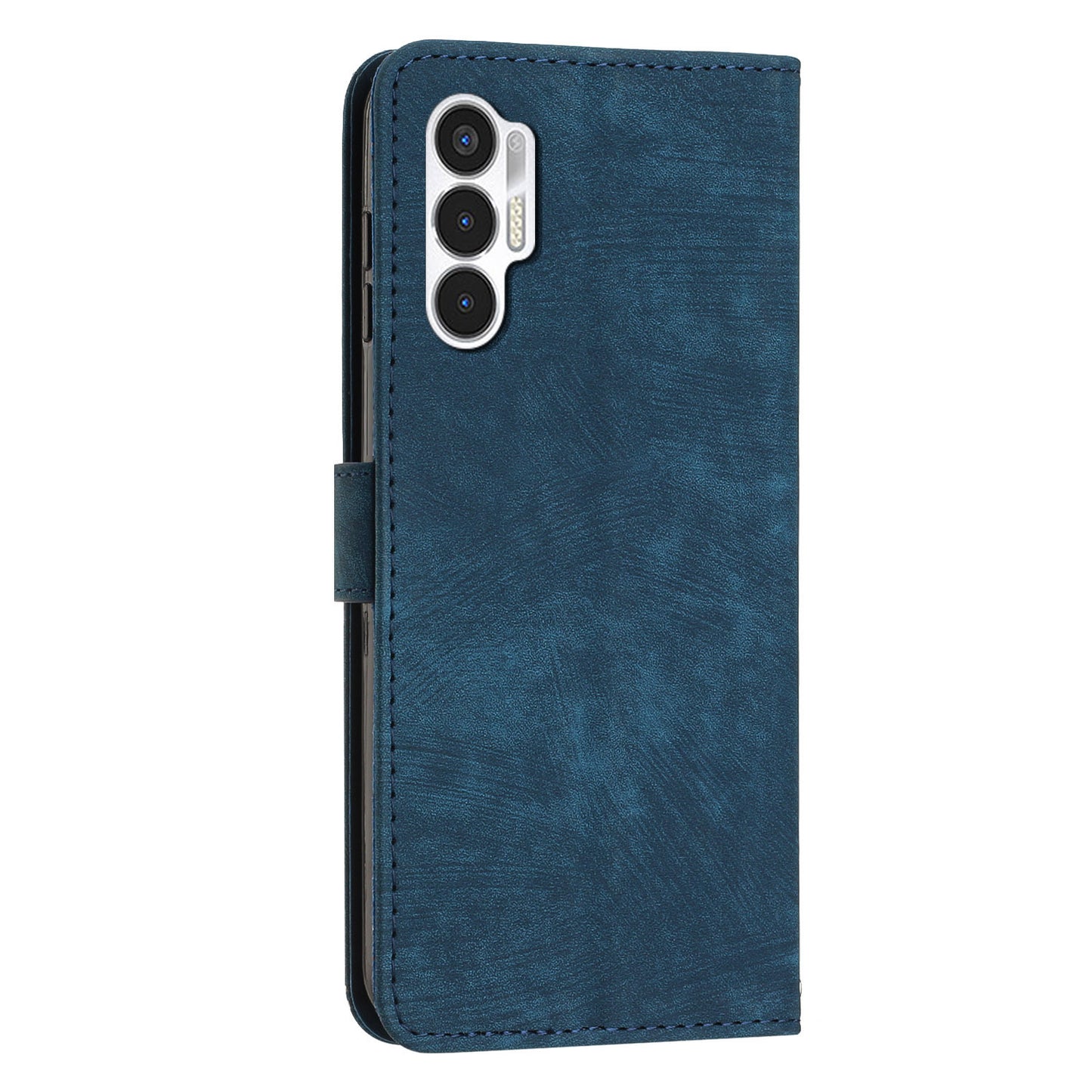 For Tecno Pova 3 4G Flip PU Leather Phone Case Wallet Lines Imprinted Stand Protective Cover