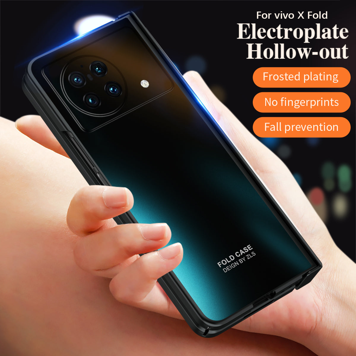 For vivo X Fold Hard PC Phone Case Anti-Drop Phone Shell Cover with Screen Protector