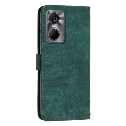 Phone Case for Tecno Pop 6 Pro 4G PU Leather Skin-touch Lines Imprinted Wallet Stand Cover
