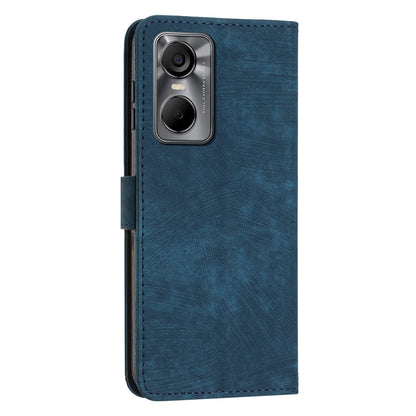 Phone Case for Tecno Pop 6 Pro 4G PU Leather Skin-touch Lines Imprinted Wallet Stand Cover