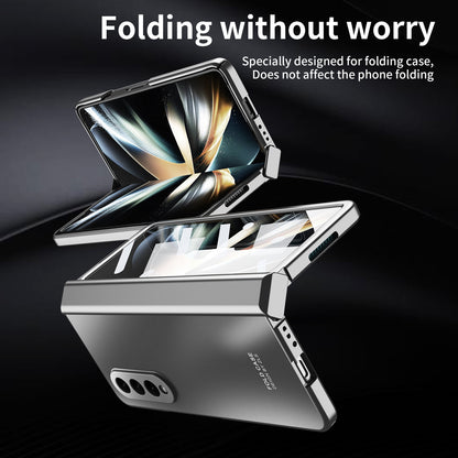 For Samsung Galaxy Z Fold3 5G Hinge Protection Slim Case Hard PC Protective Phone Cover with Built-in Screen Protector