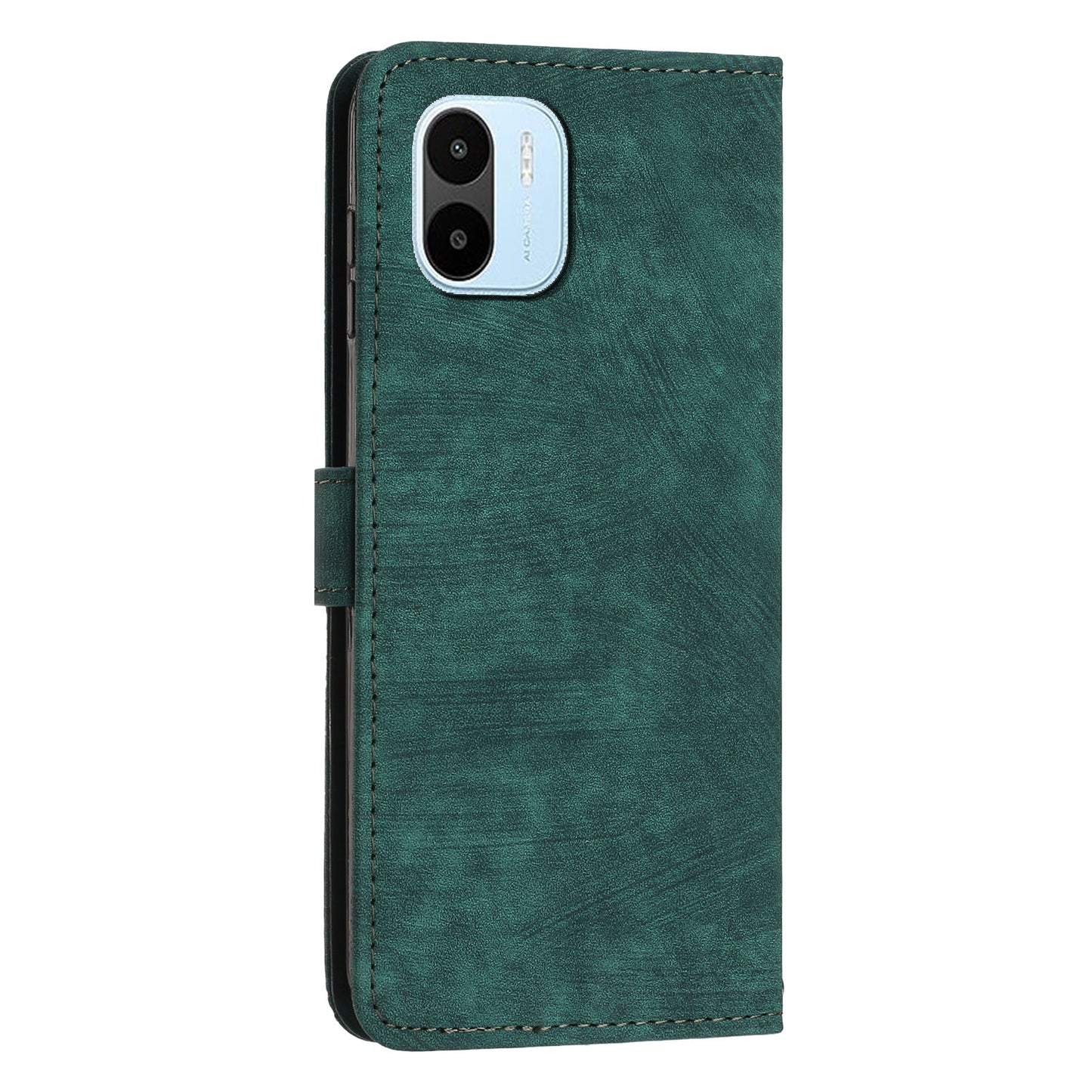 For Xiaomi Redmi A1 4G / A2 4G Skin-touch Leather Phone Case Lines Imprinted Stand Phone Wallet Cover