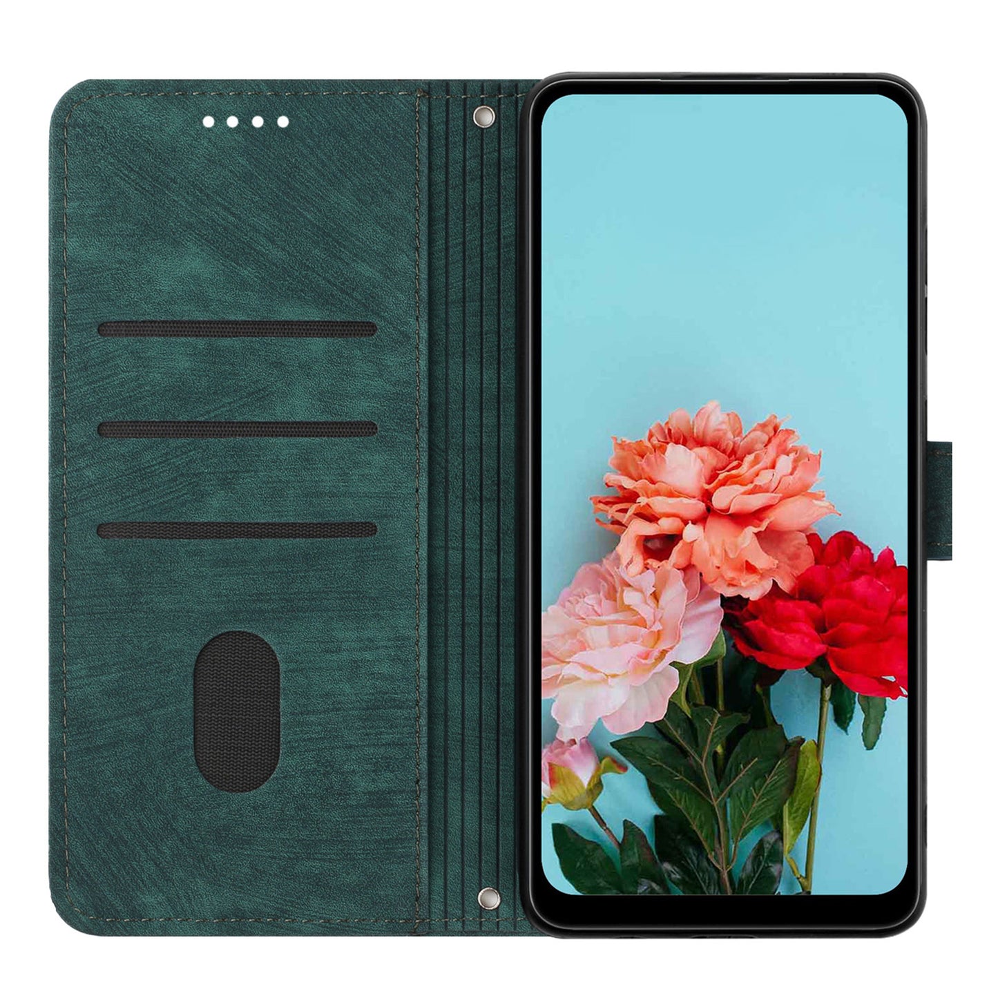 For Xiaomi Redmi A1 4G / A2 4G Skin-touch Leather Phone Case Lines Imprinted Stand Phone Wallet Cover