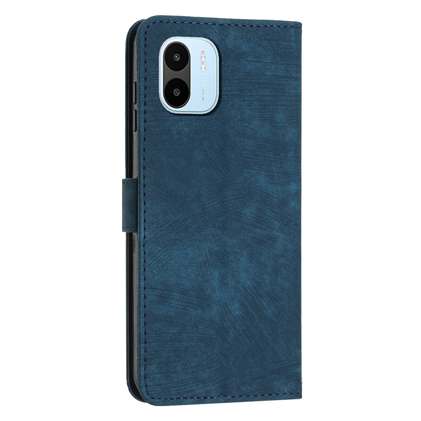 For Xiaomi Redmi A1 4G / A2 4G Skin-touch Leather Phone Case Lines Imprinted Stand Phone Wallet Cover