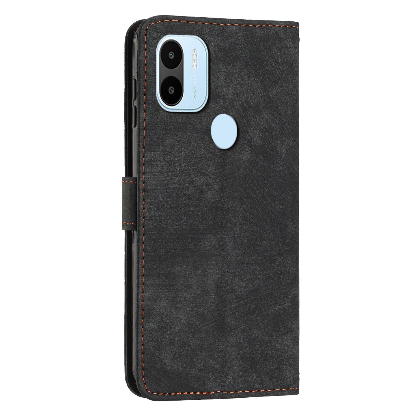 For Xiaomi Redmi A1+ 4G / A2+ 4G / Poco C50 4G Drop-proof Lines Imprint Phone Case Leather Wallet Stand Cover